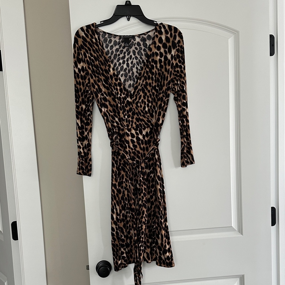 INC International Concepts Animal Print Long Sleeve Dress